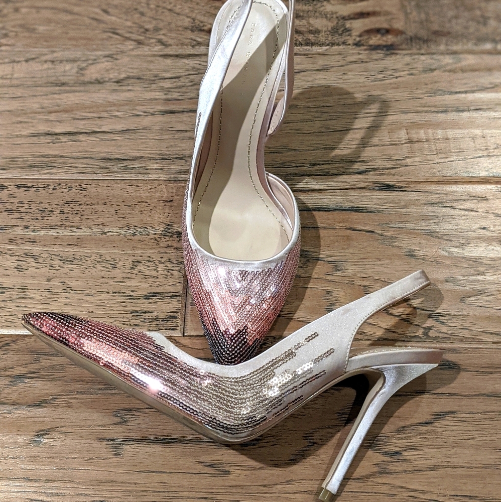 Zara Sequin Heels